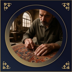 Restauration de degat des mites de tapis bordeaux