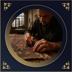 Restauration de lisiere de tapis bordeaux