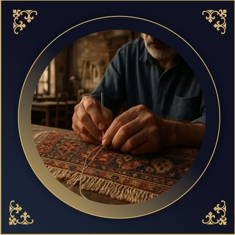 Restauration detrame de tapis bordeaux